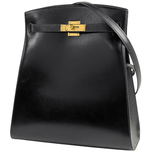 Hermes Kelly Sports GM Shoulder Bag Box Calf Noir
