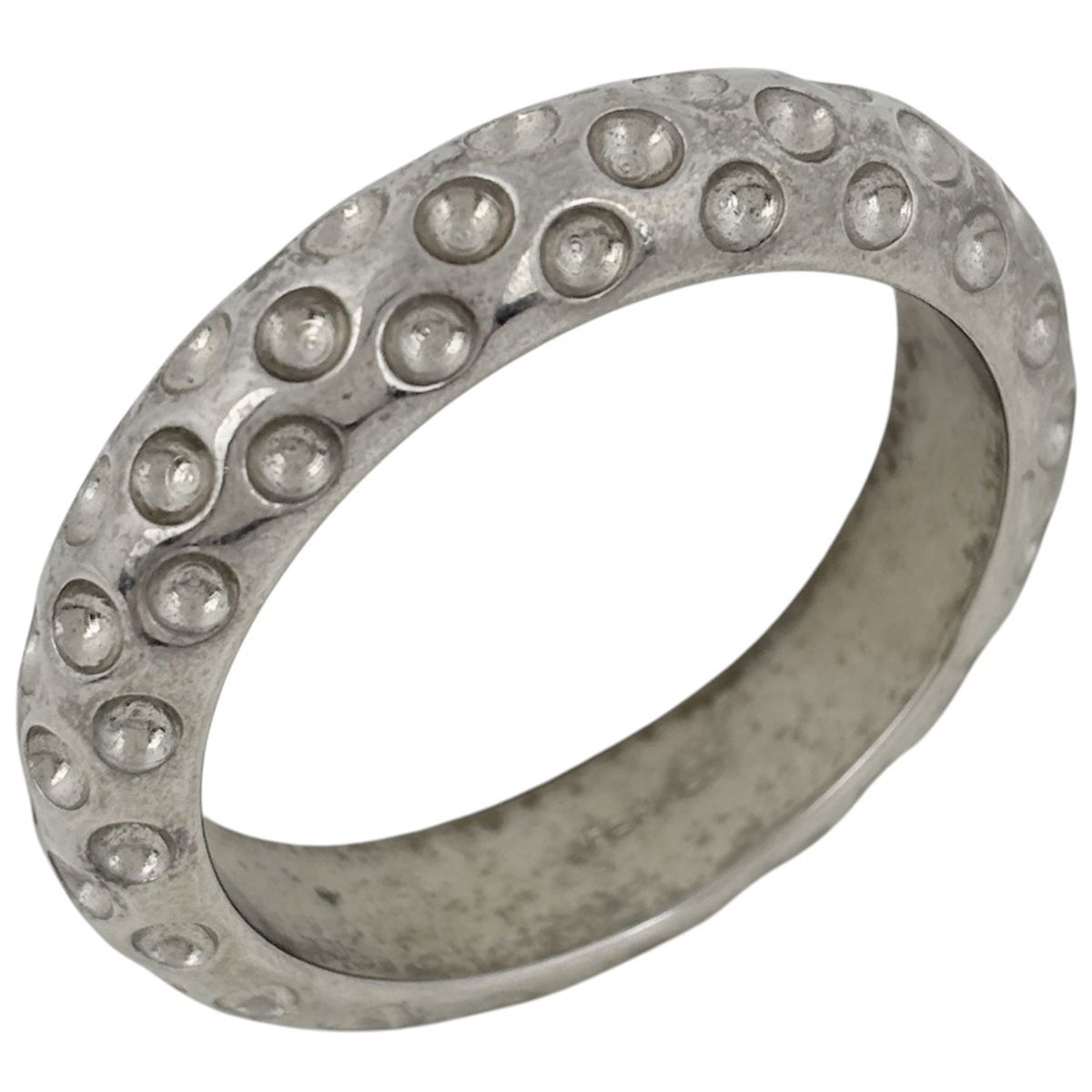 Hermes Scarf Ring Dot Closure Metal Silver