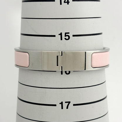 Hermes Clic Clac PM Bangle H Logo Metal Silver Pink Bracelet — view 4