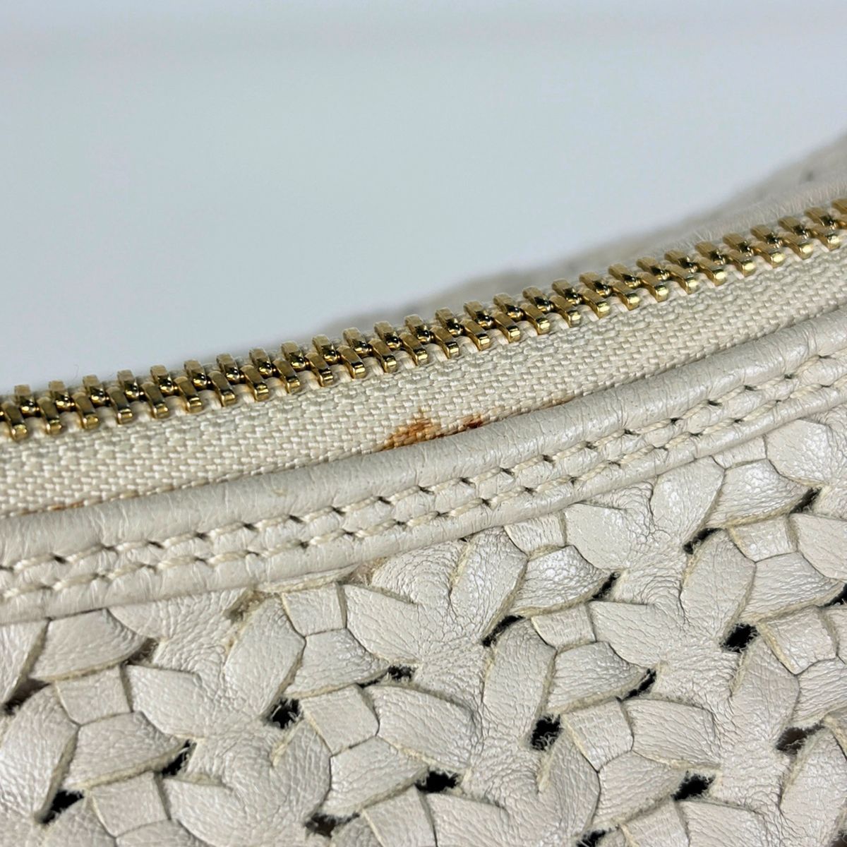 Dior Shoulder Bag Braided Leather Greige — view 6