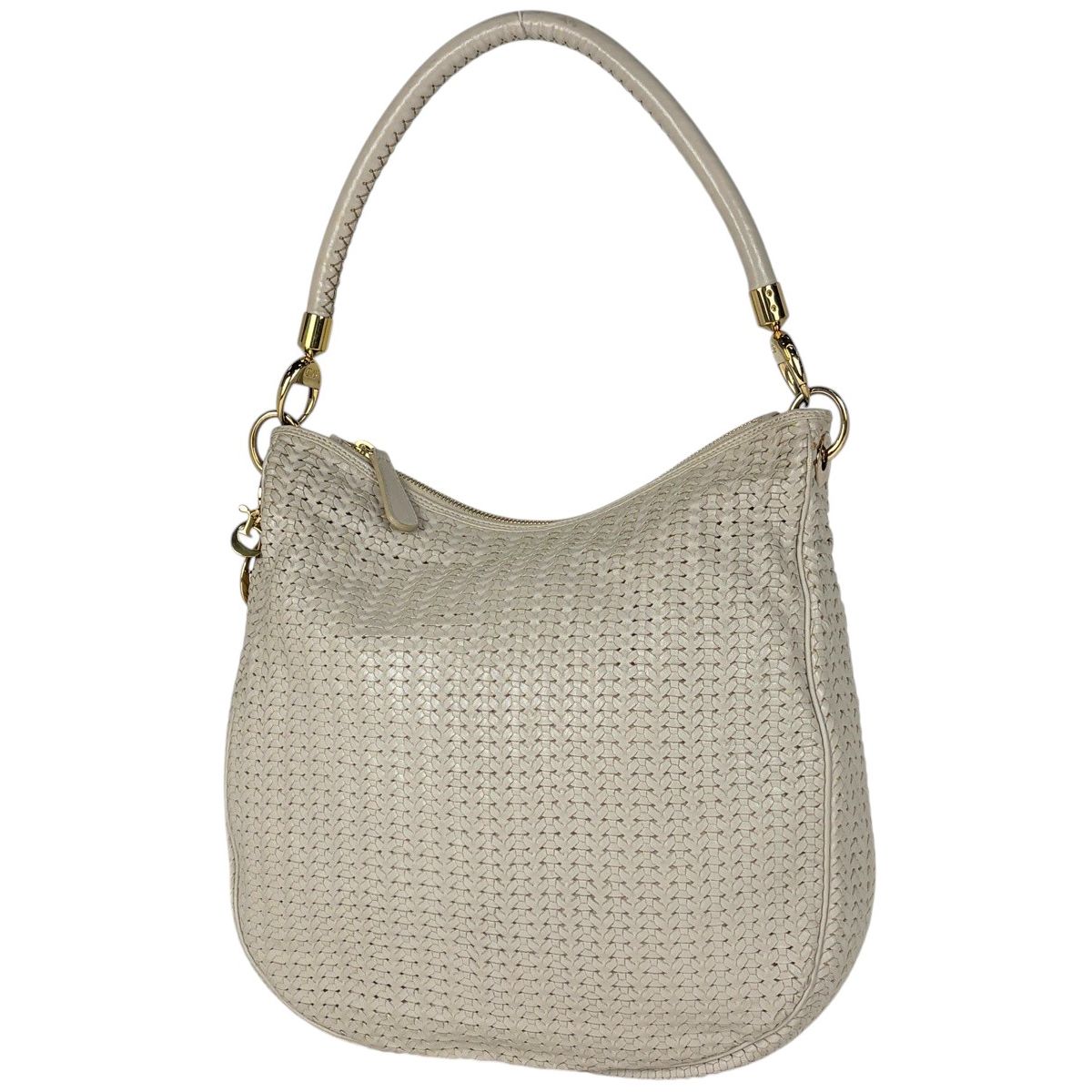 Dior Shoulder Bag Braided Leather Greige