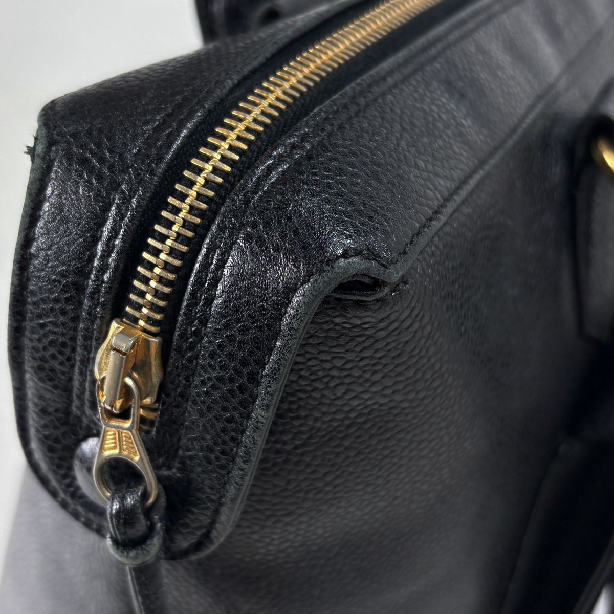 Chanel Tote Bag CC Logo Caviar Leather Black — view 6