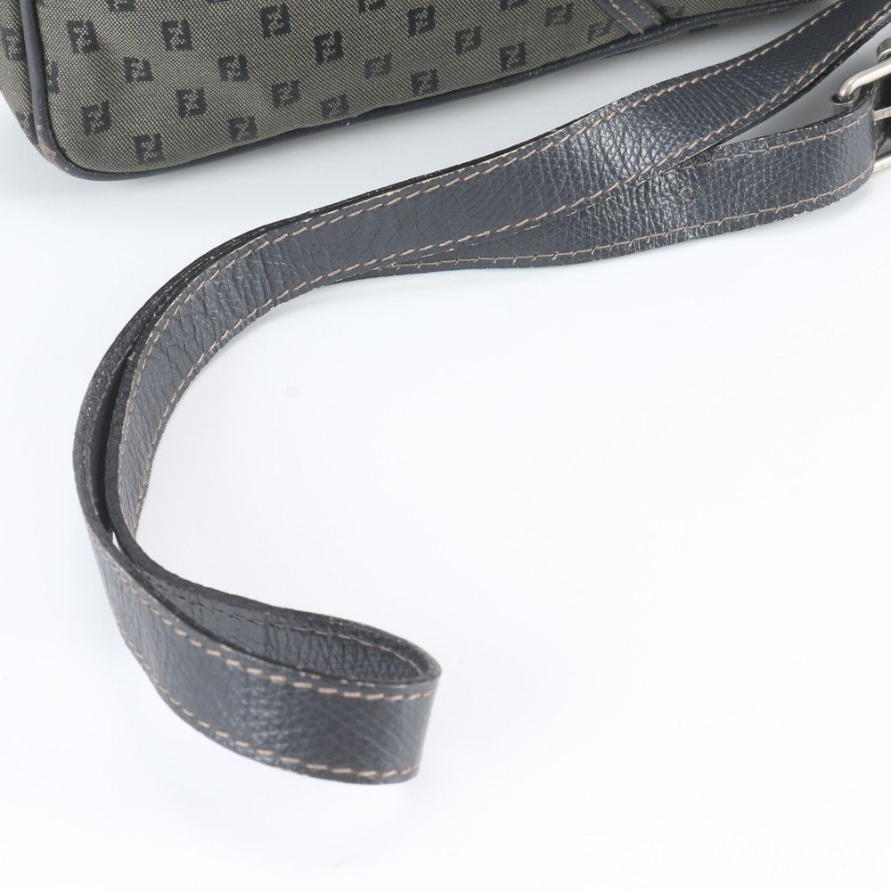 Fendi Vintage Zucchino FF Logo Leather Canvas Shoulder Bag Crossbody — view 2