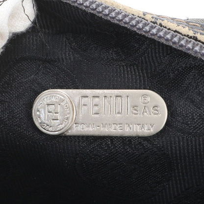 Fendi Vintage Zucchino FF Logo Leather Canvas Shoulder Bag Crossbody — view 8
