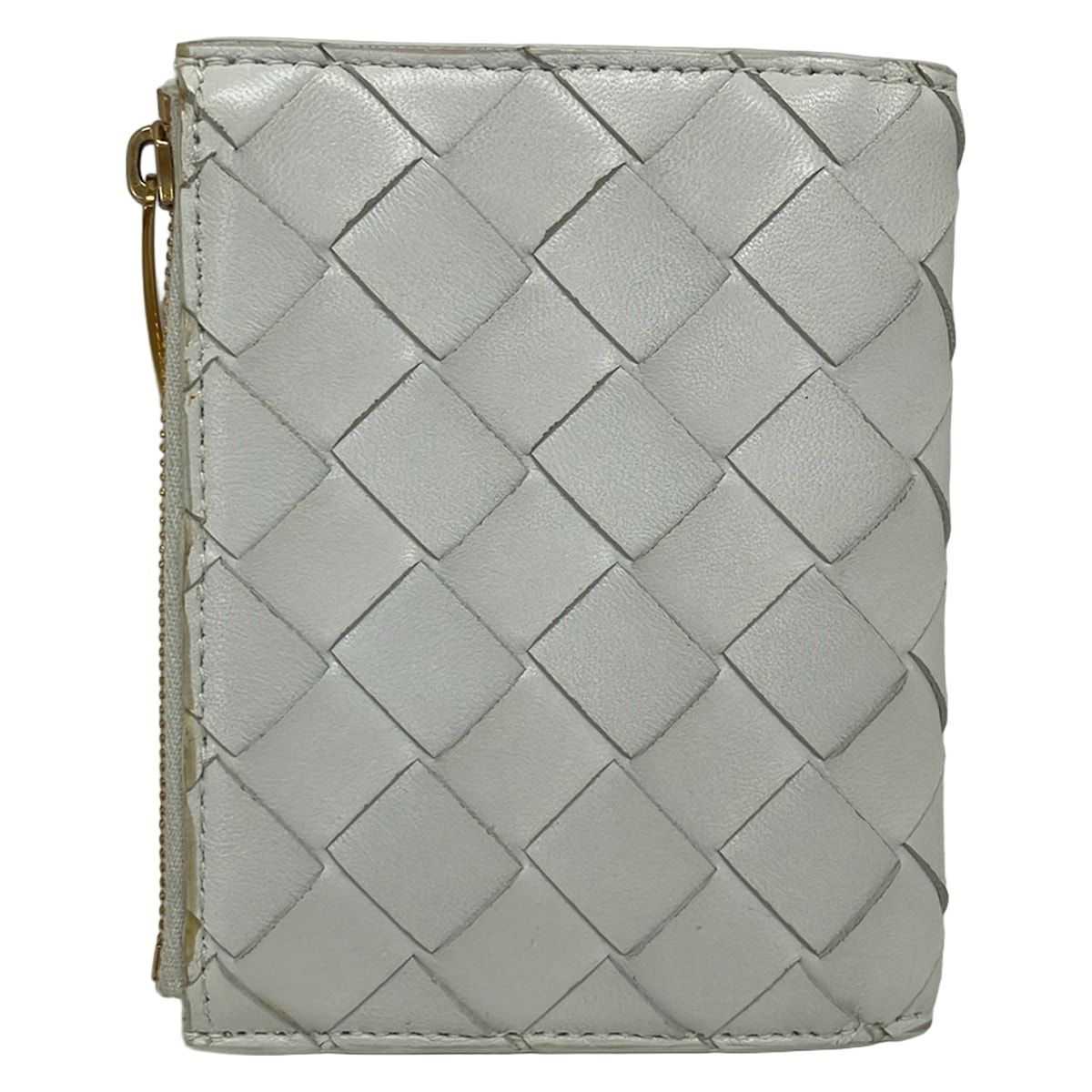 Bottega Veneta Bifold Wallet Maxi Intrecciato Cassette Leather Compact Ivory — view 2