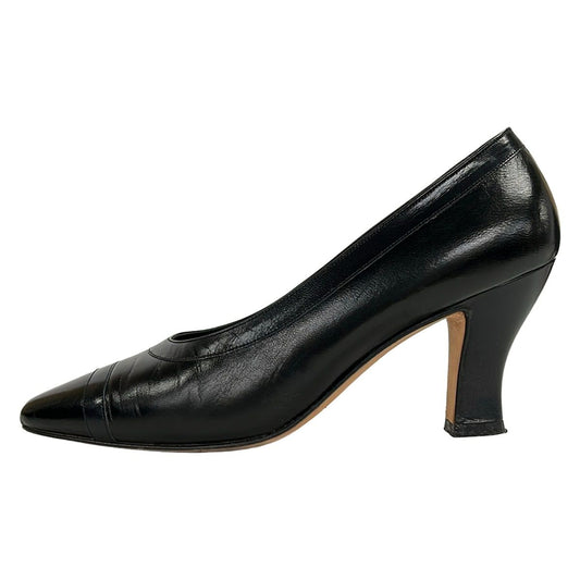 Prada Pumps Black Pointed Toe Leather Heels