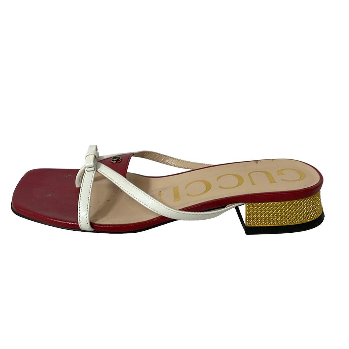 Gucci Sandals Red White Leather