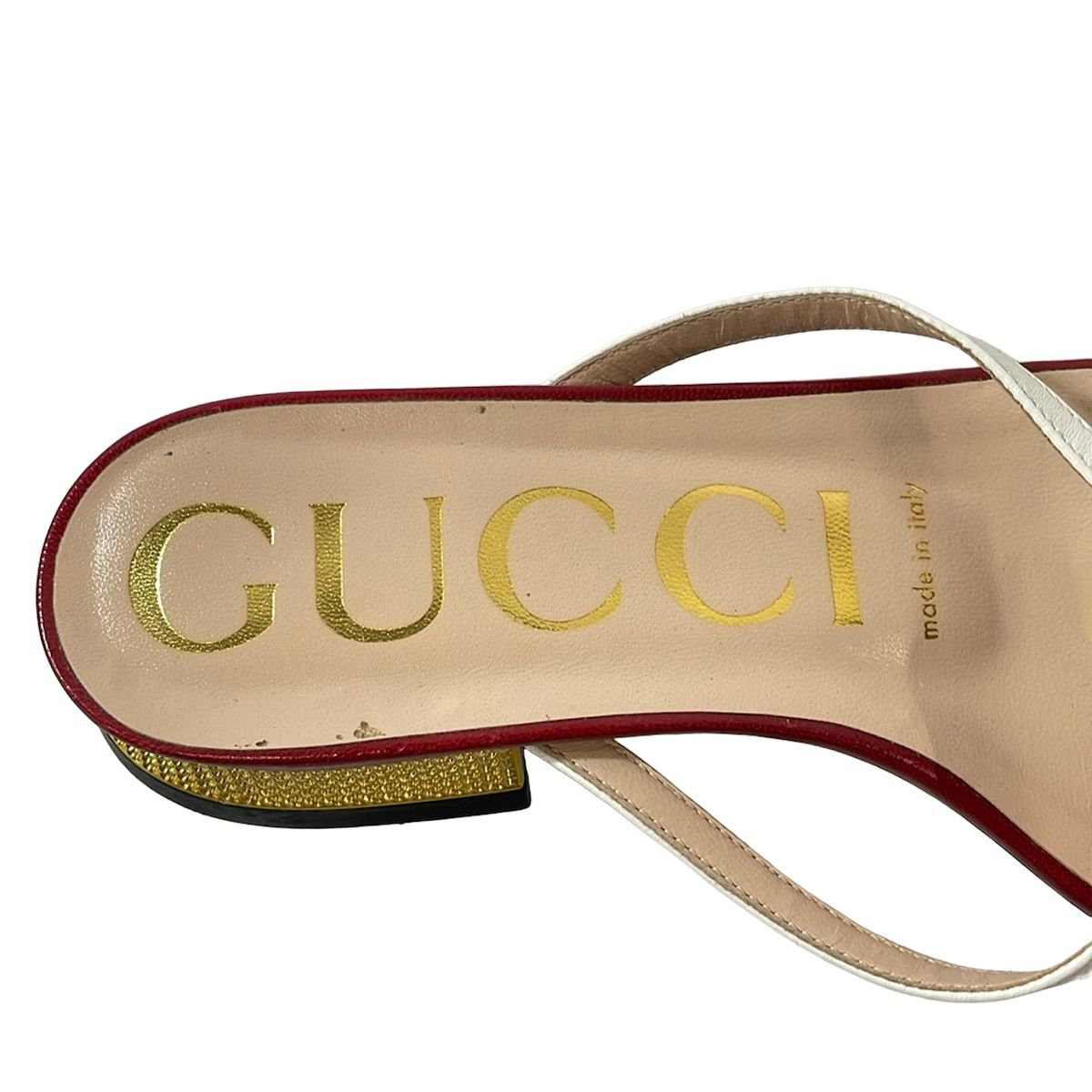 Gucci Sandals Red White Leather — view 5