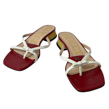 Gucci Sandals Red White Leather — view 2
