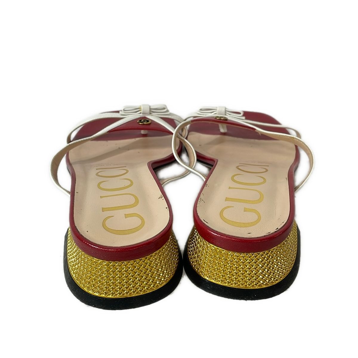 Gucci Sandals Red White Leather — view 3