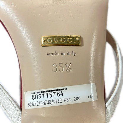 Gucci Sandals Red White Leather — view 6