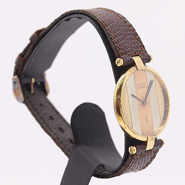 Cartier Must Vendome Vermeil 17 Striped Dial Watch — view 2