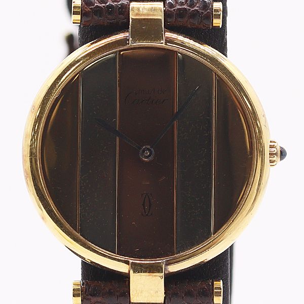 Cartier Must Vendome Vermeil 17 Striped Dial Watch