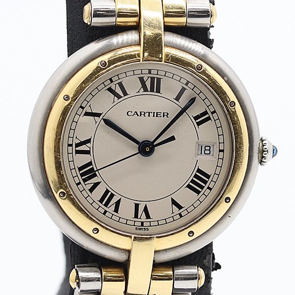 Cartier Panthere 2 Row Ivory Dial YG SS Combo Color Watch