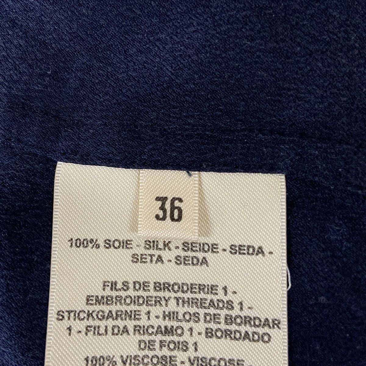Hermes Dress S Dark Navy Silk 36 — view 5