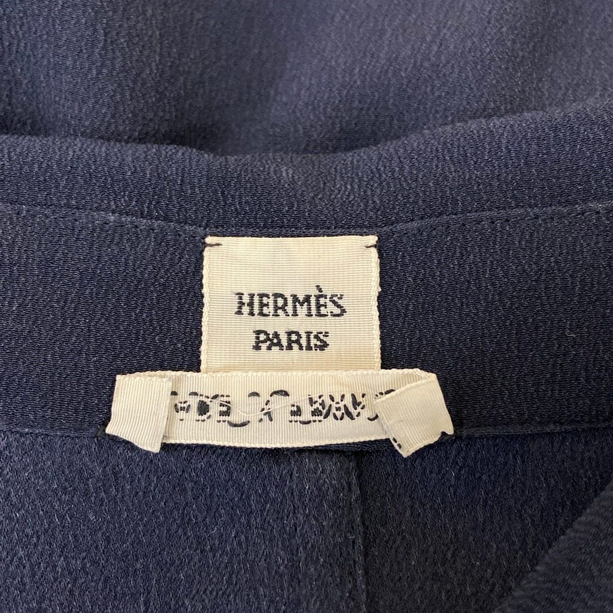 Hermes Dress S Dark Navy Silk 36 — view 3