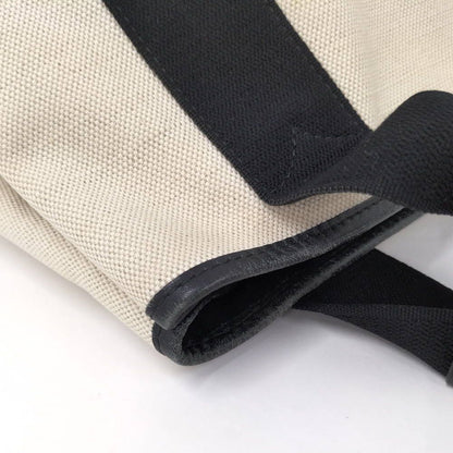 Balenciaga Navy Cabas S Handbag Canvas Ivory Black — view 6