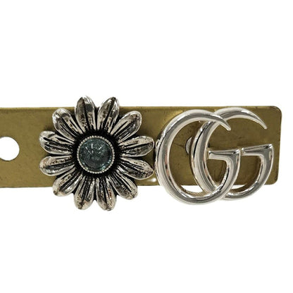 Gucci Double G Flower Stud Earrings Plated Silver