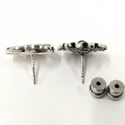 Gucci Double G Flower Stud Earrings Plated Silver — view 7