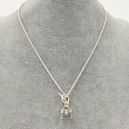 Hermes Amulette Kelly Necklace Silver — view 6