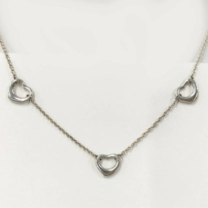 Tiffany & Co Open Heart Necklace Elsa Peretti Silver — view 2