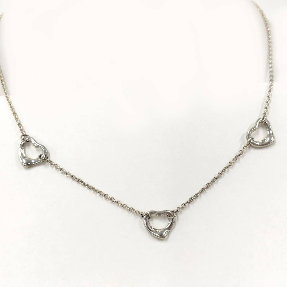 Tiffany & Co Open Heart Necklace Elsa Peretti Silver