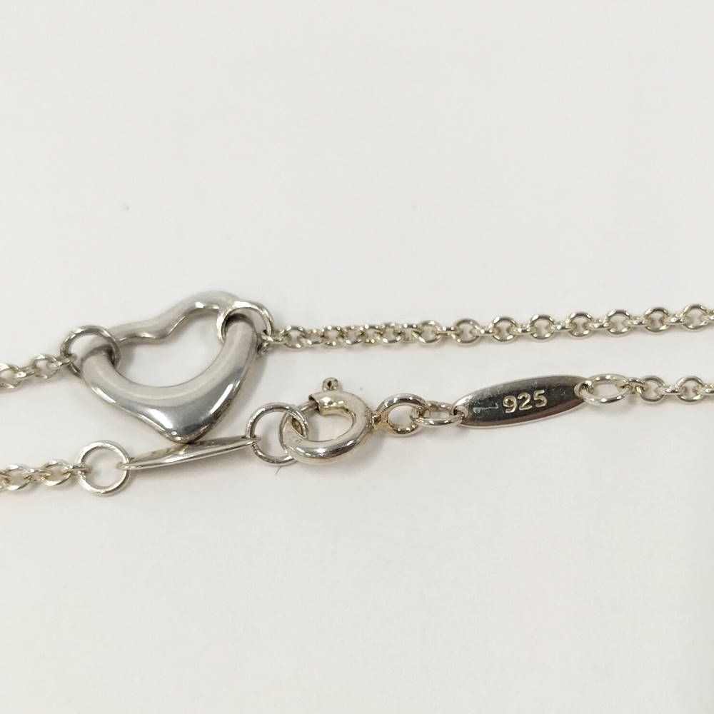 Tiffany & Co Open Heart Necklace Elsa Peretti Silver — view 5
