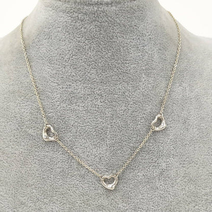 Tiffany & Co Open Heart Necklace Elsa Peretti Silver — view 7