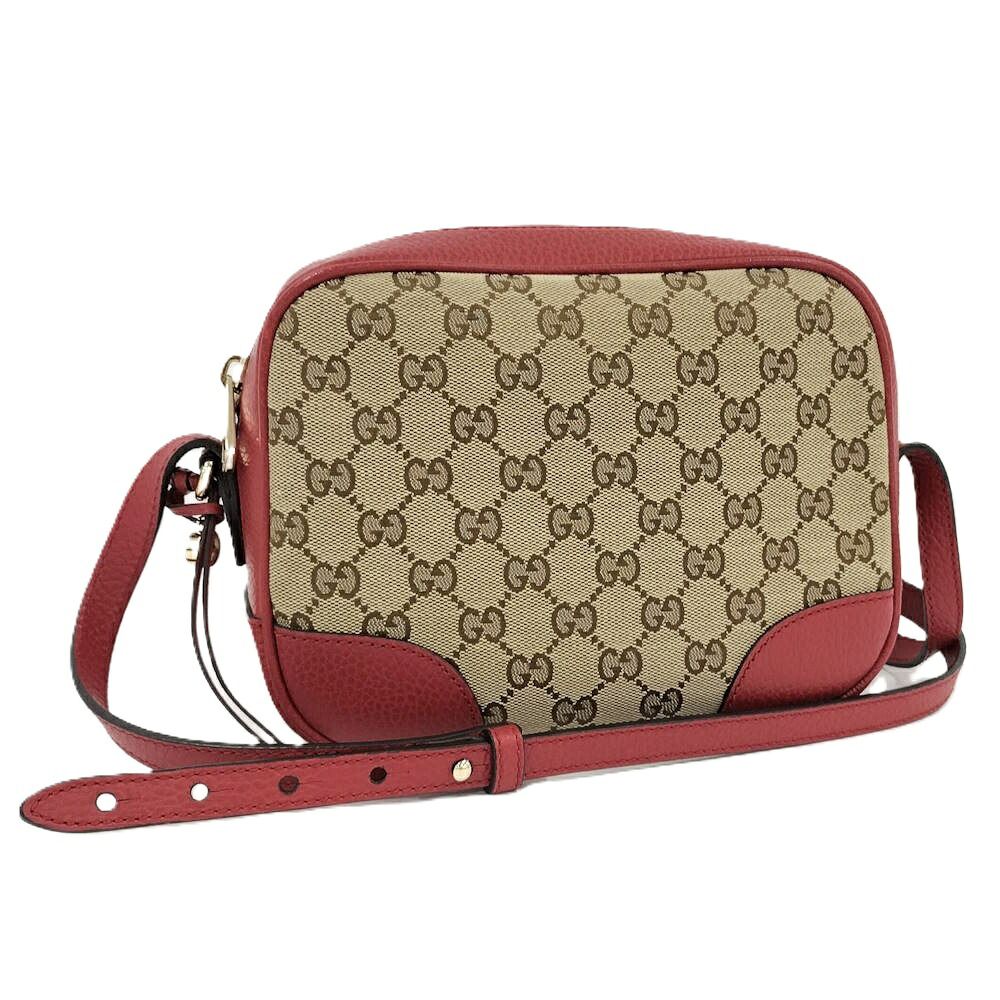 Gucci Shoulder Bag GG Canvas Red Brown