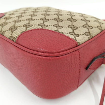 Gucci Shoulder Bag GG Canvas Red Brown — view 3