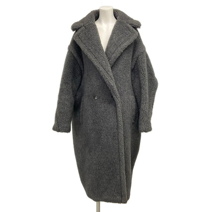 Max Mara Coat Teddy Bear Icon Dark Gray Long Sleeve Winter Wool Alpaca S