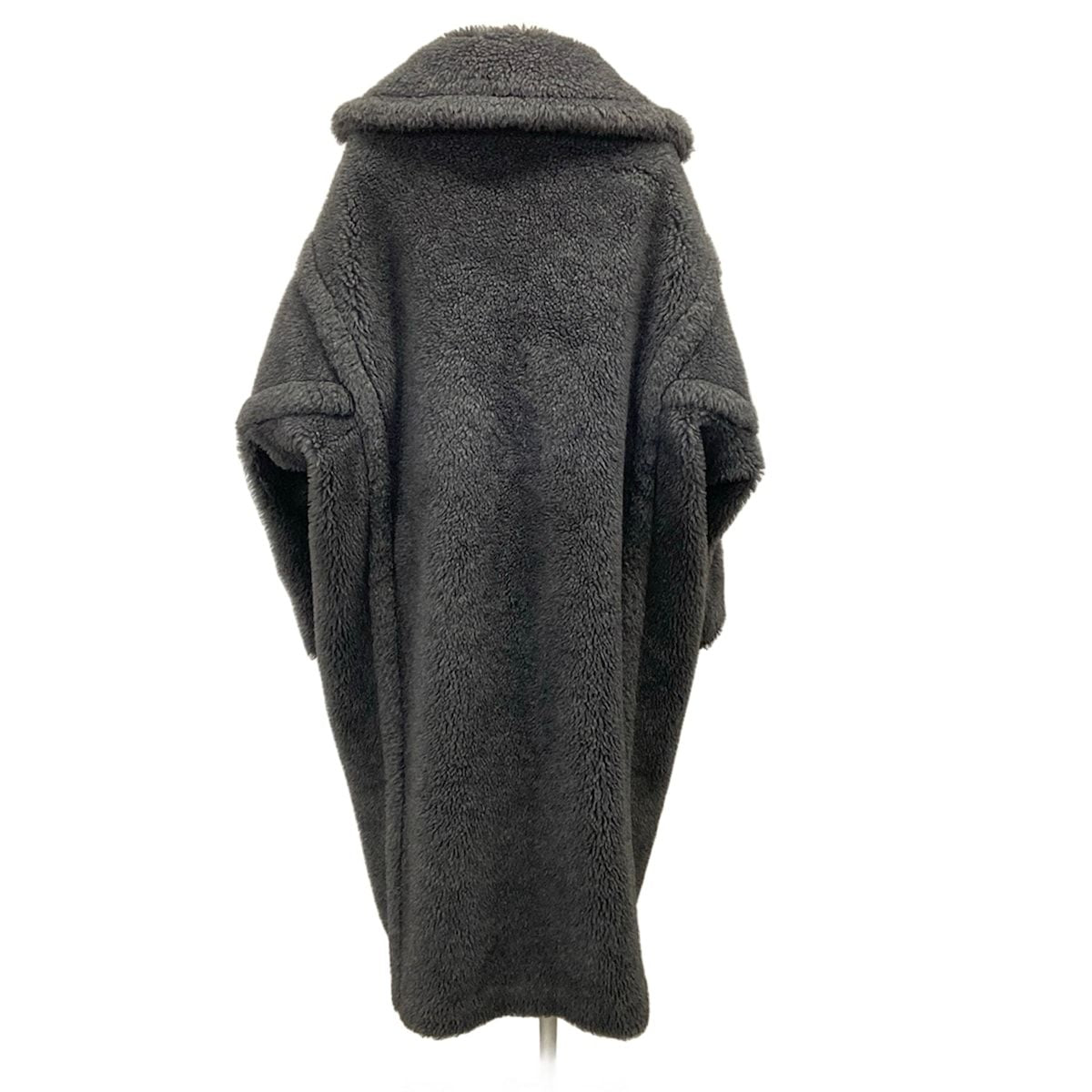Max Mara Coat Teddy Bear Icon Dark Gray Long Sleeve Winter Wool Alpaca S — view 2