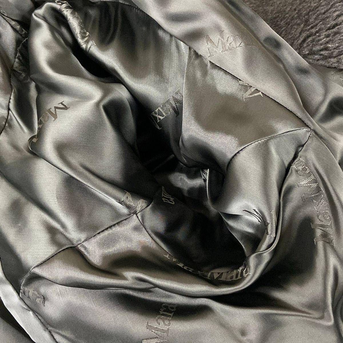 Max Mara Coat Teddy Bear Icon Dark Gray Long Sleeve Winter Wool Alpaca S — view 8