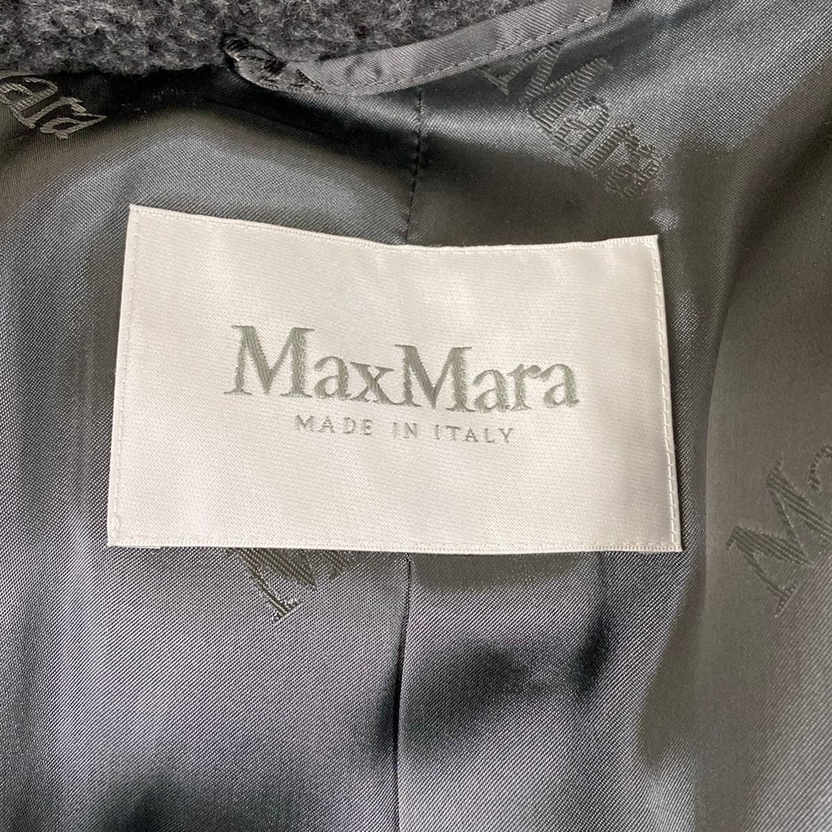 Max Mara Coat Teddy Bear Icon Dark Gray Long Sleeve Winter Wool Alpaca S — view 3