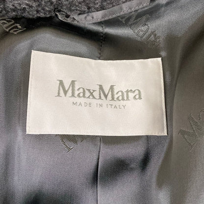 Max Mara Coat Teddy Bear Icon Dark Gray Long Sleeve Winter Wool Alpaca S — view 3
