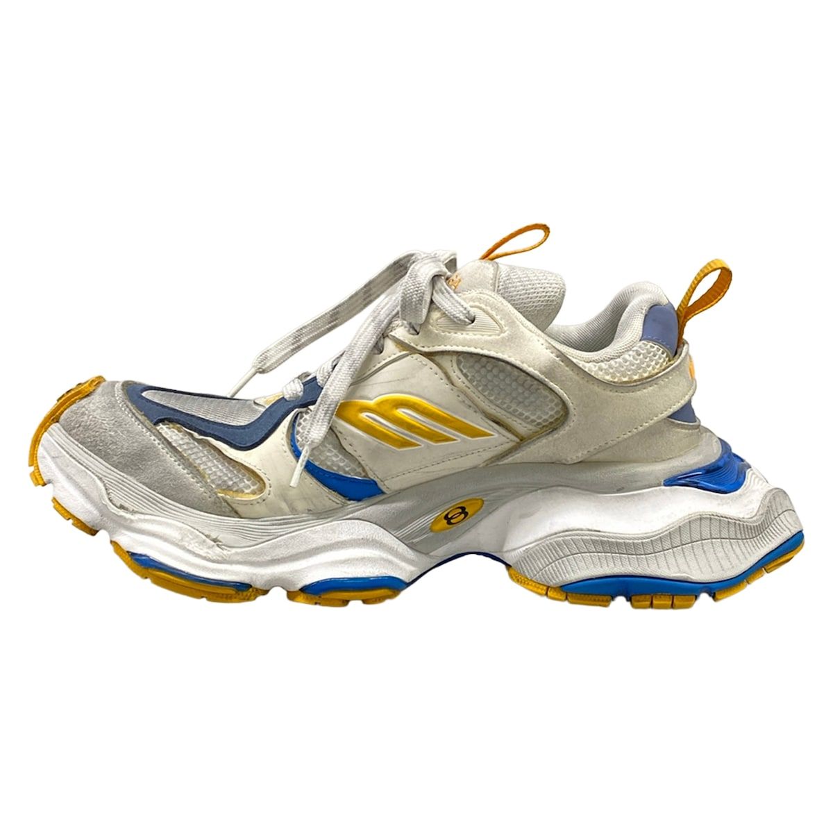 Balenciaga Sneakers White Blue Gray Dark Yellow Leather — view 3