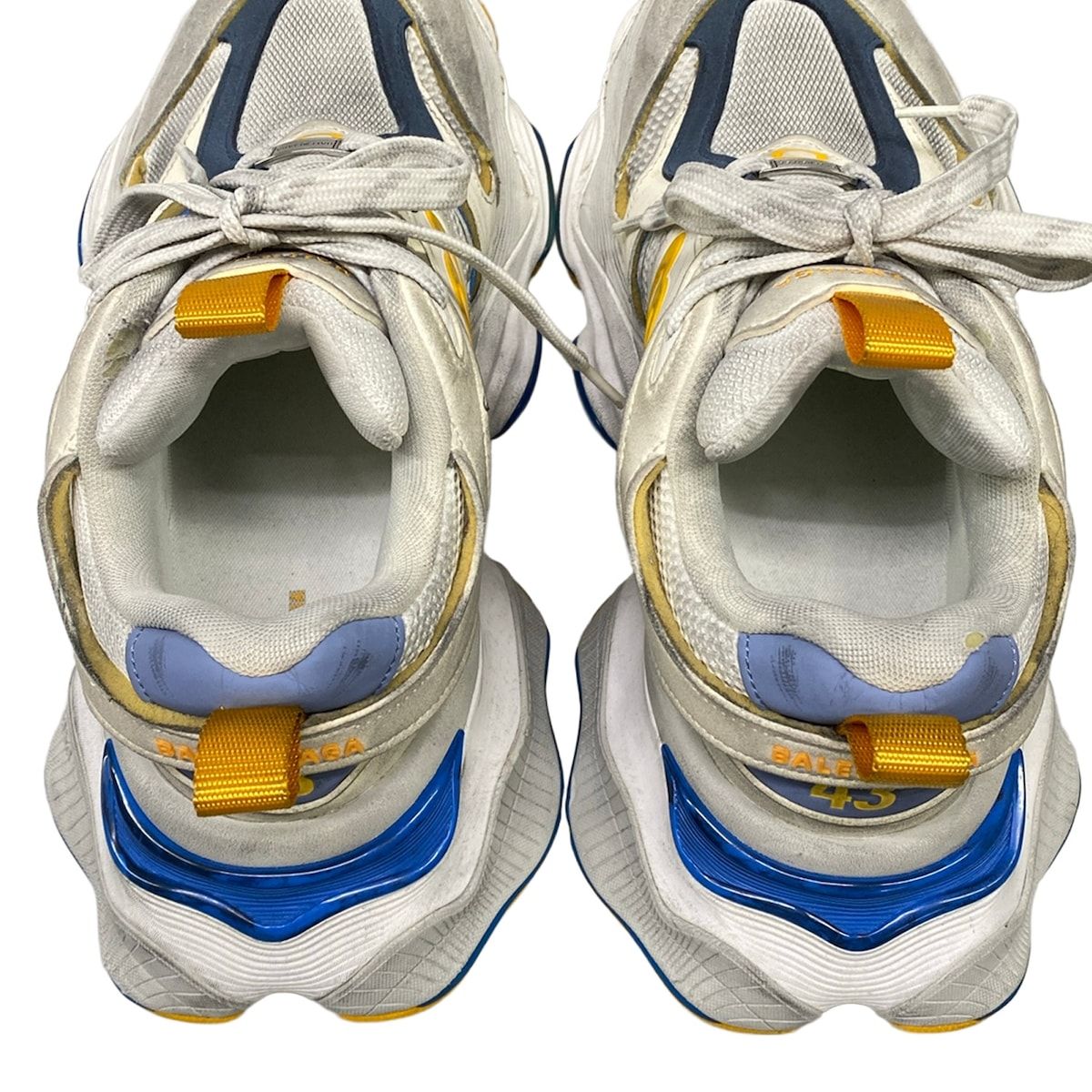 Balenciaga Sneakers White Blue Gray Dark Yellow Leather — view 7