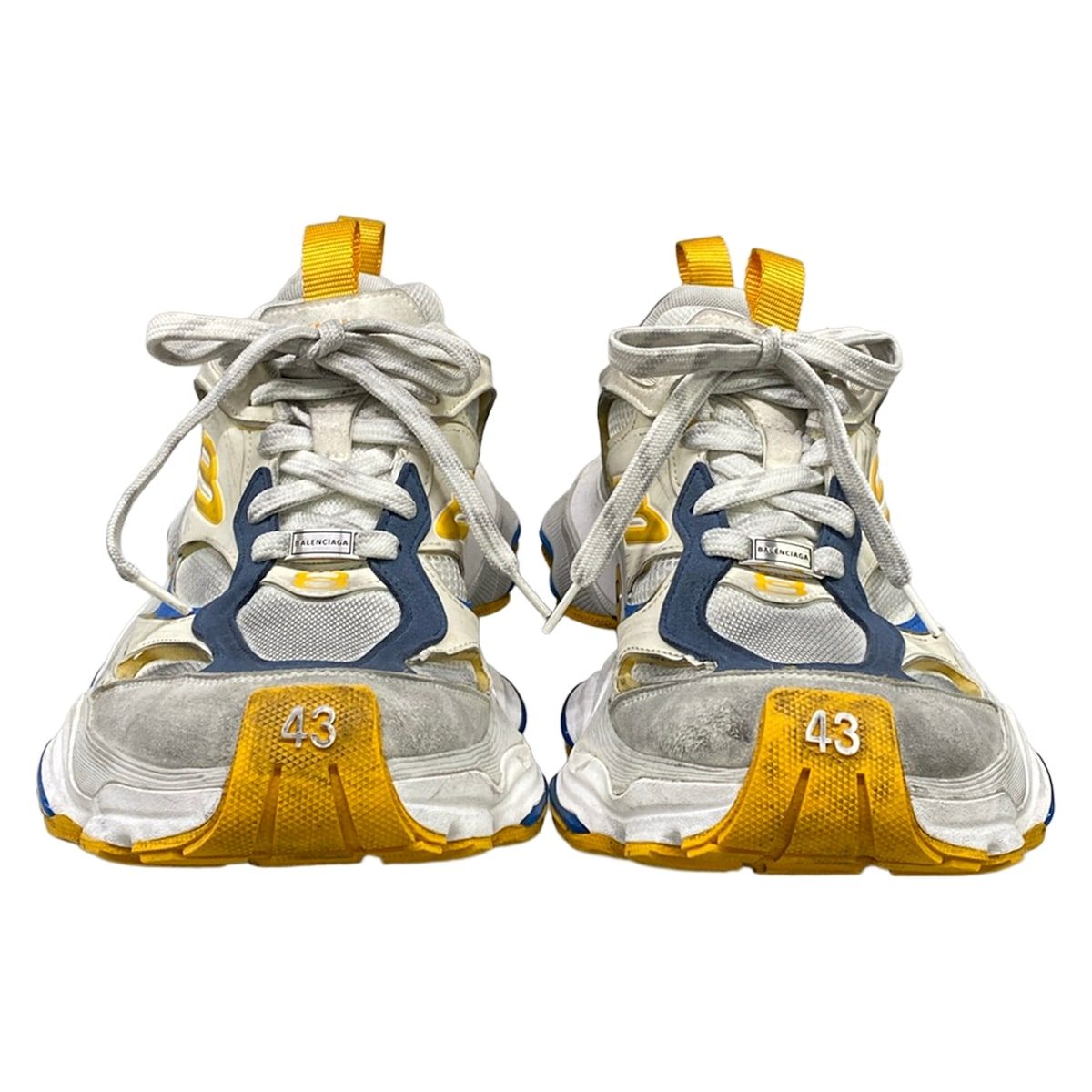 Balenciaga Sneakers White Blue Gray Dark Yellow Leather — view 5