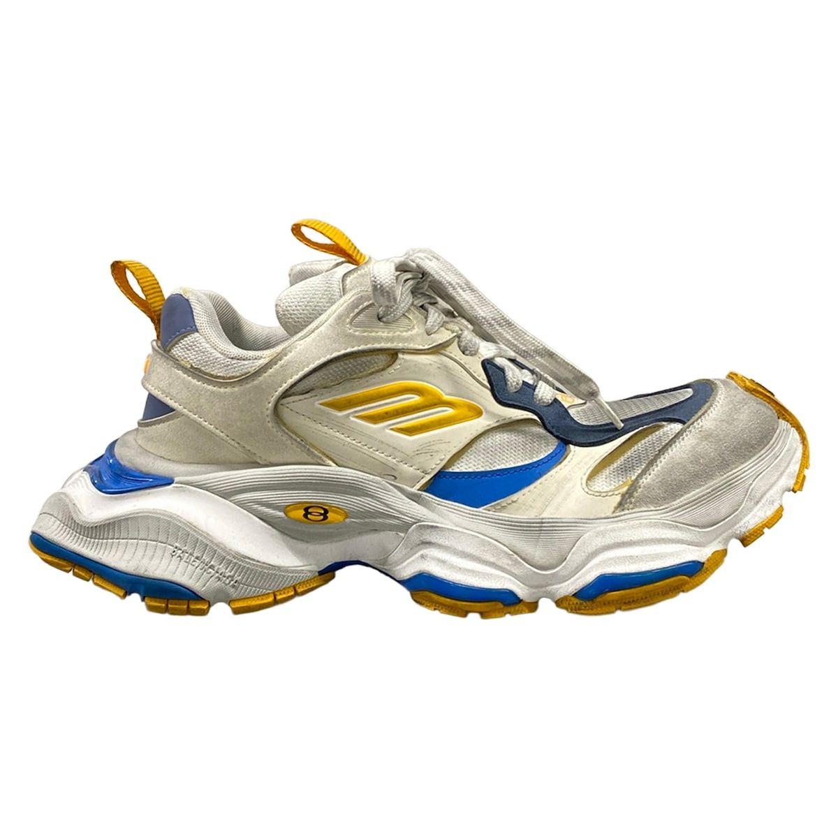 Balenciaga Sneakers White Blue Gray Dark Yellow Leather — view 4