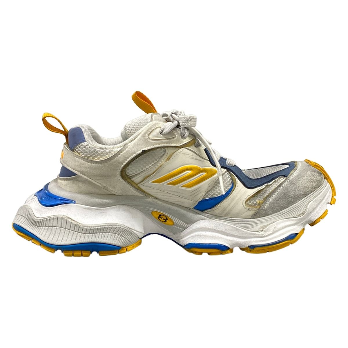 Balenciaga Sneakers White Blue Gray Dark Yellow Leather — view 2