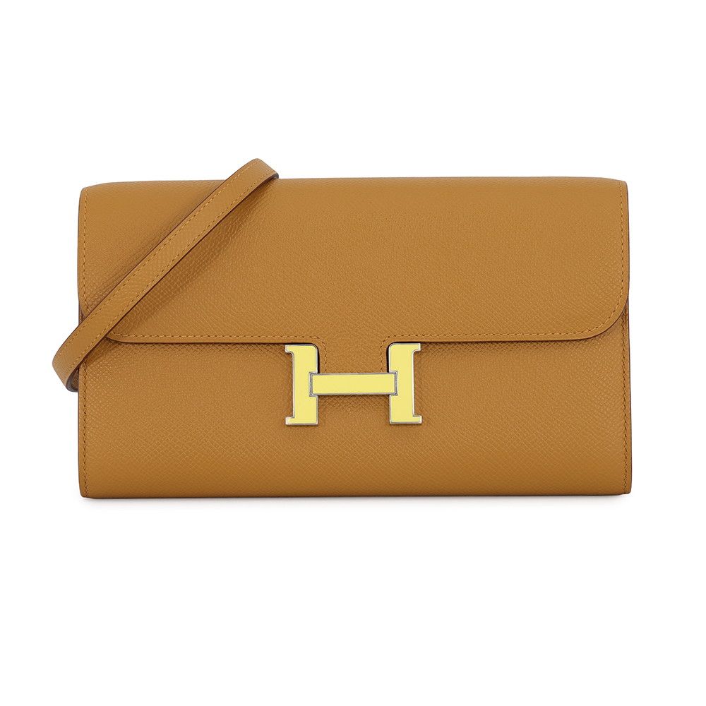 Hermes Wallet Constance to Go Long Sesame Lacquer Epsom