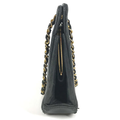 Chanel Shoulder Bag CC Logo Vintage Leather Black — view 4