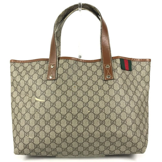 Gucci Shoulder Bag GG Logo Supreme Sherry Line Canvas Beige