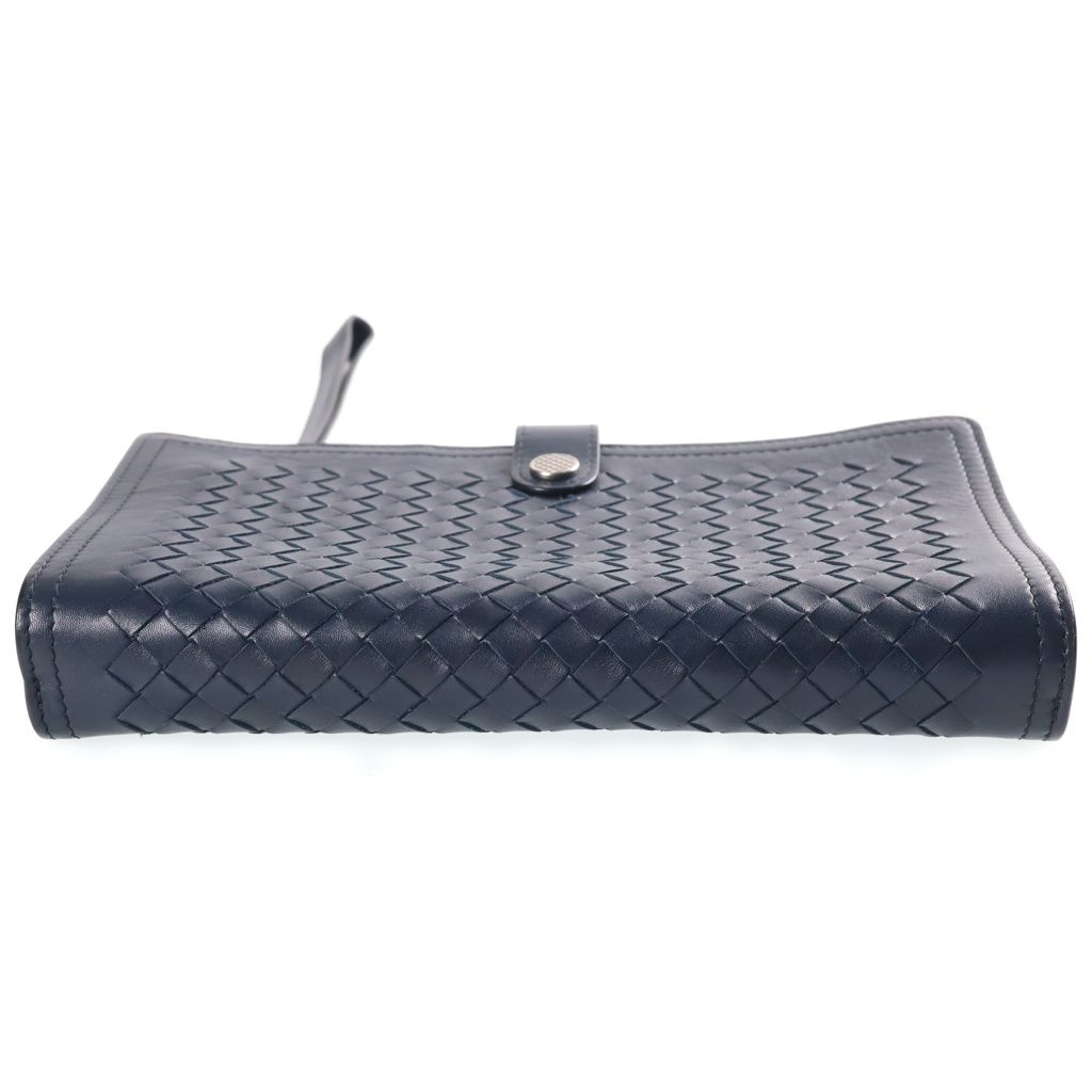 Bottega Veneta Intrecciato Clutch Leather Navy — view 4