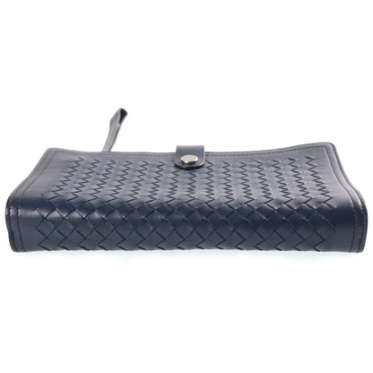 Bottega Veneta Intrecciato Clutch Leather Navy — view 4