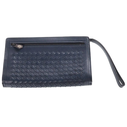 Bottega Veneta Intrecciato Clutch Leather Navy — view 2