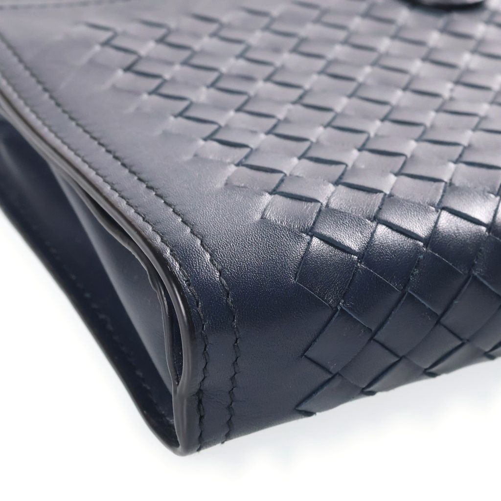 Bottega Veneta Intrecciato Clutch Leather Navy — view 5