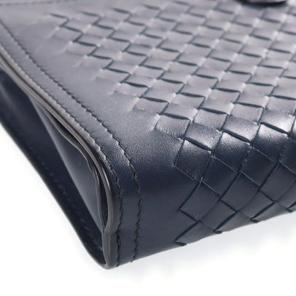Bottega Veneta Intrecciato Clutch Leather Navy — view 5