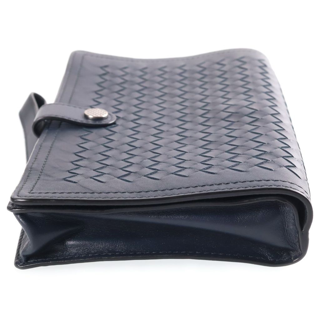 Bottega Veneta Intrecciato Clutch Leather Navy — view 3