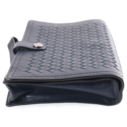 Bottega Veneta Intrecciato Clutch Leather Navy — view 3